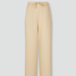 JAJU Linen Blended Wide Banding Pants (Beige) — лёгкие брюки из дышащей льняной ткани в универсальном бежевом оттенке