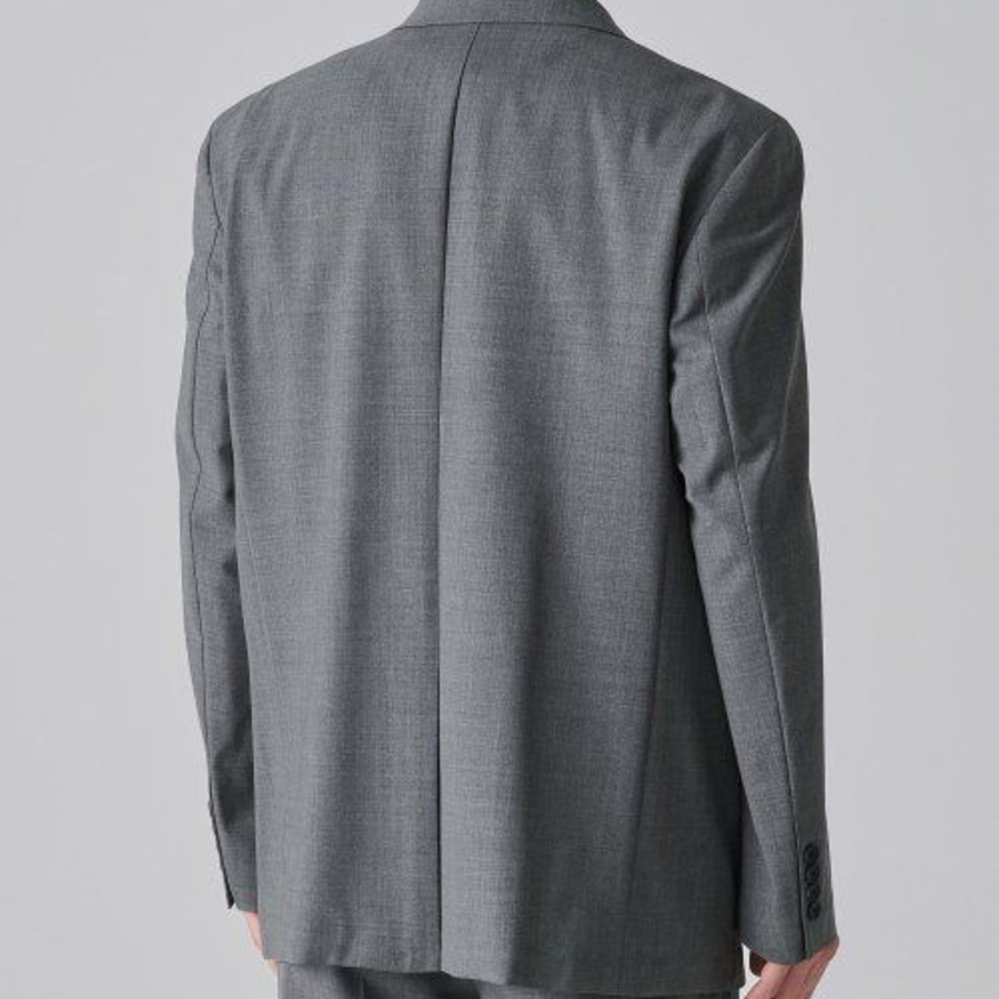 Summer Wool Relaxed Basic Blazer — Medium Grey
