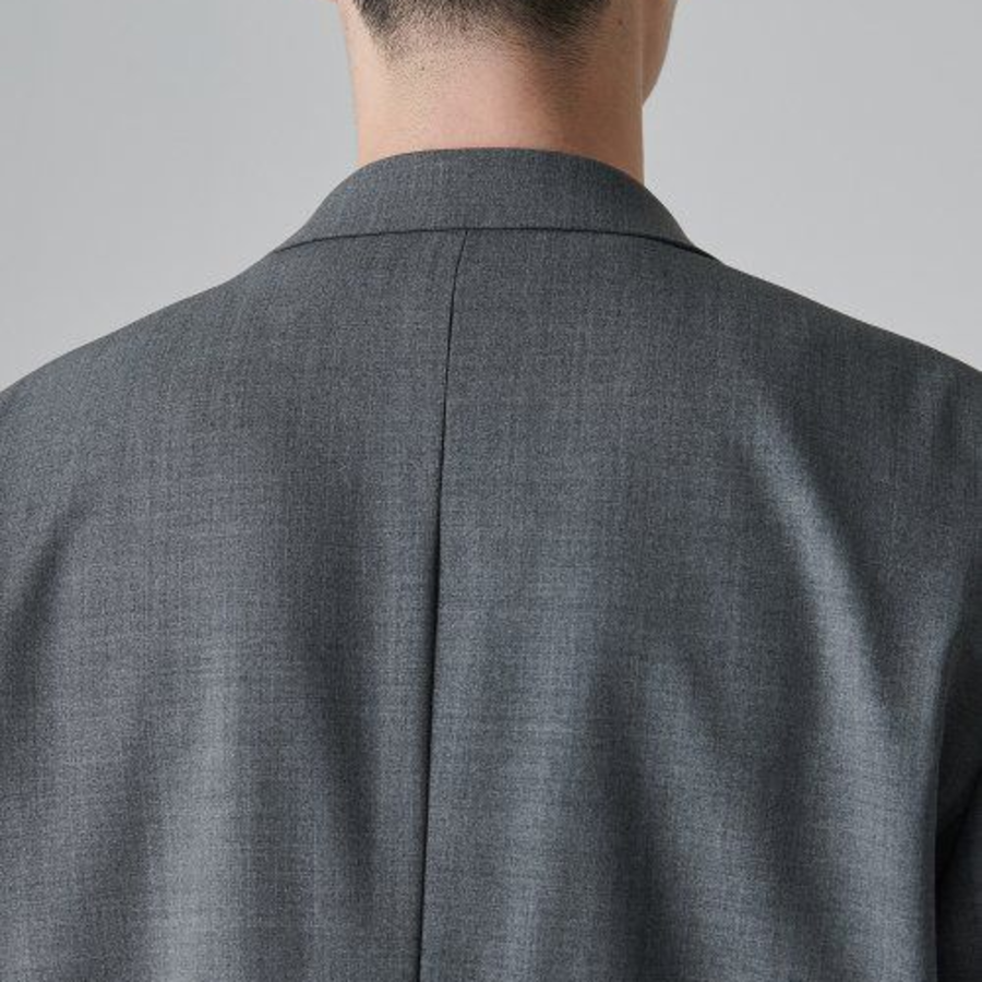 Summer Wool Relaxed Basic Blazer — Medium Grey
