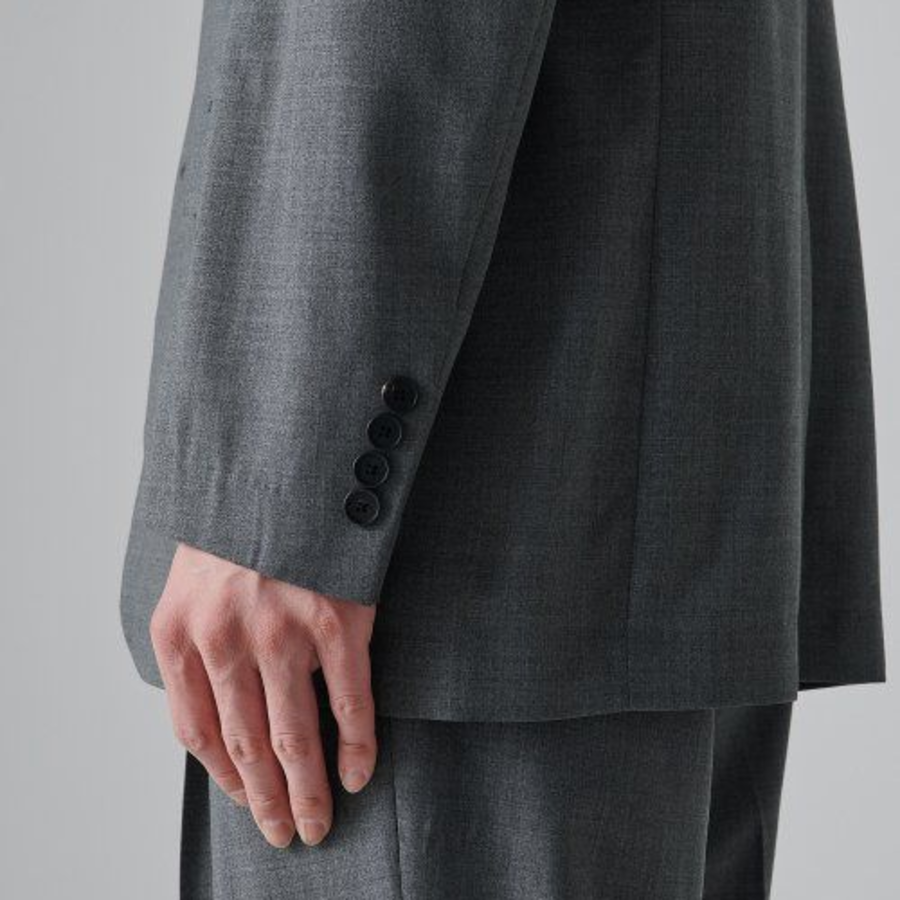 Summer Wool Relaxed Basic Blazer — Medium Grey