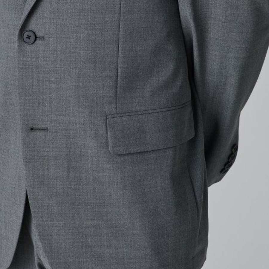 Summer Wool Relaxed Basic Blazer — Medium Grey