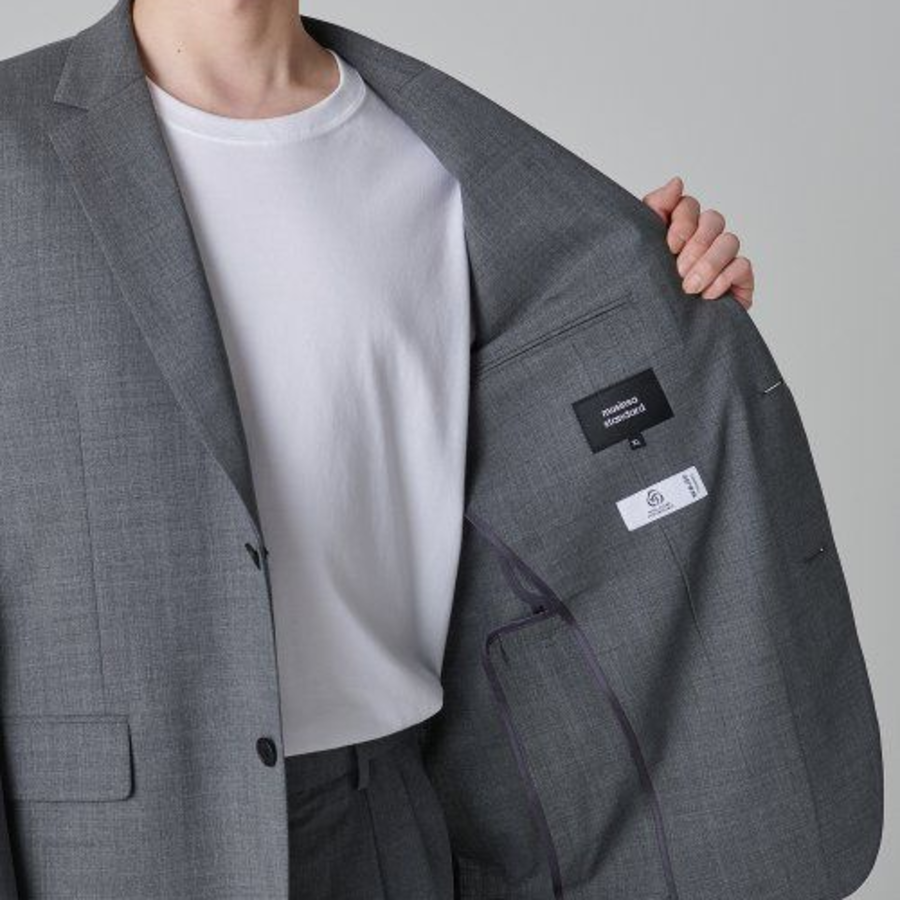 Summer Wool Relaxed Basic Blazer — Medium Grey