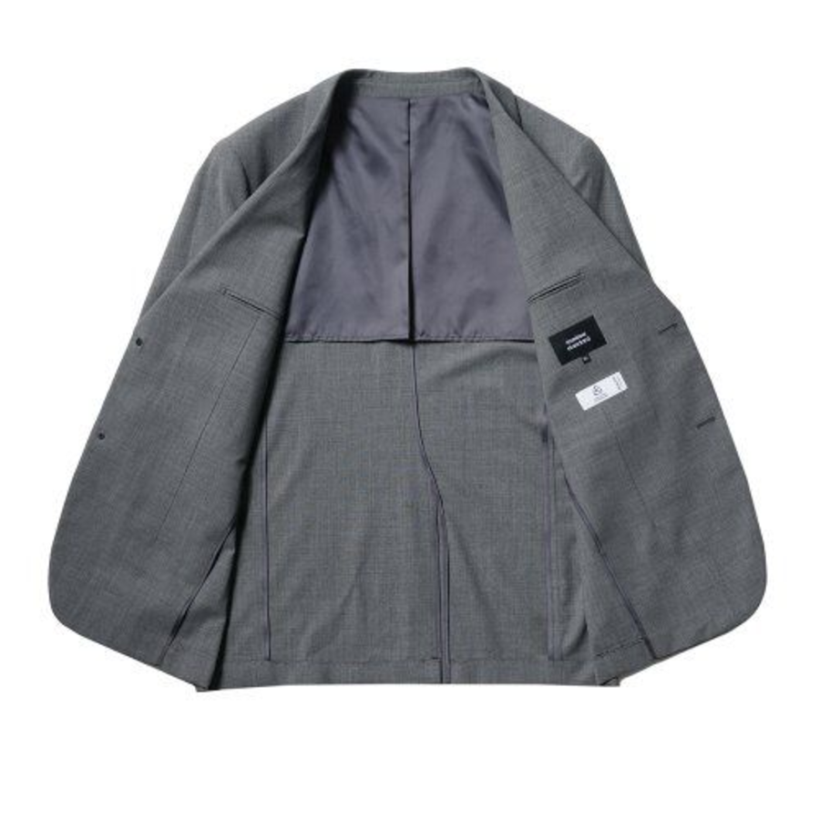 Summer Wool Relaxed Basic Blazer — Medium Grey