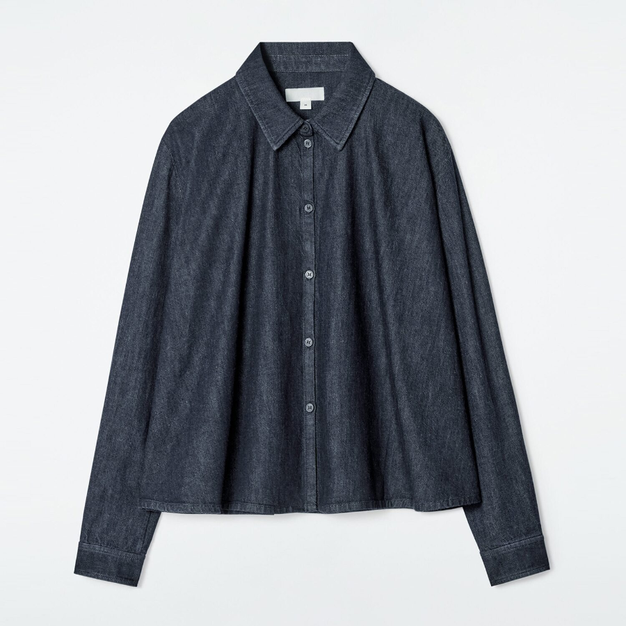 COS Regular Flare Denim Shirt Indigo