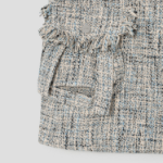 GANNI Summer Tweed Suiting Wrap Skirt – Sky Blue