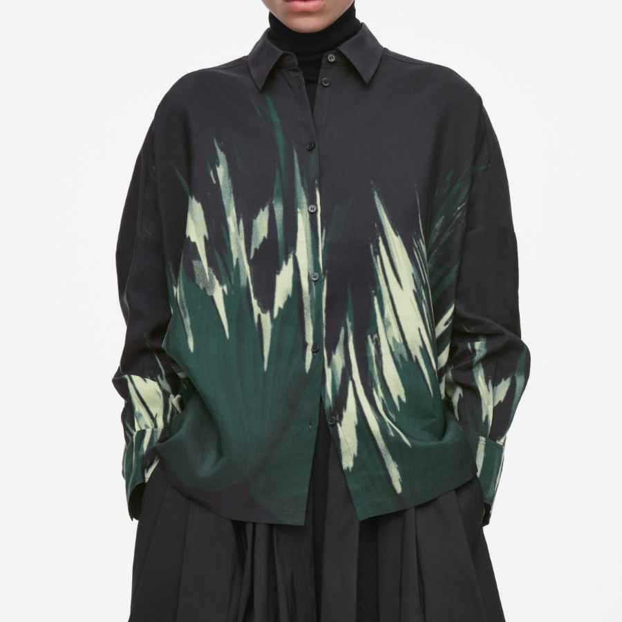 COS Printed Linen Blend Shirt