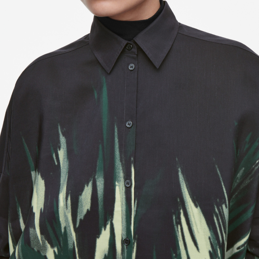 COS Printed Linen Blend Shirt