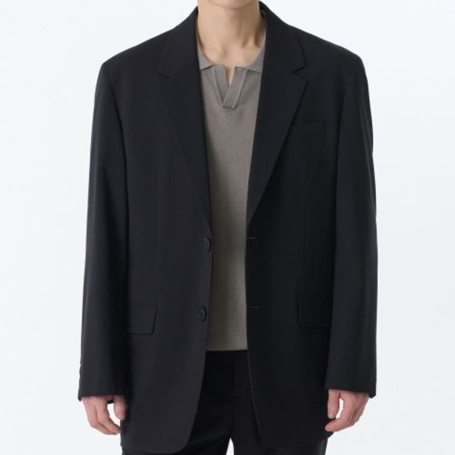 [Cooltandard] Oversized Blazer — Dark Grey