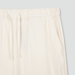 JAJU Linen Blended Wide Banding Pants (Ivory) — светлые и лёгкие брюки из льняной смеси для тёплой погоды и максимального комфорта
