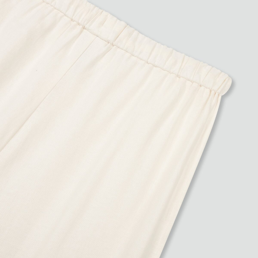 JAJU Linen Blended Wide Banding Pants (Ivory) — светлые и лёгкие брюки из льняной смеси для тёплой погоды и максимального комфорта
