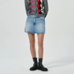 GANNI Soft Rigid Denim Mini Skirt – Sky Blue