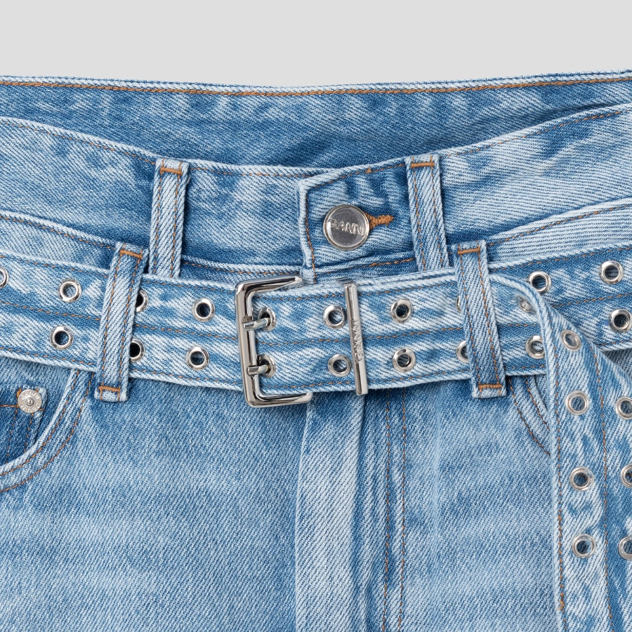 GANNI Soft Rigid Denim Mini Skirt – Sky Blue