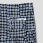 GANNI Seersucker Check Long Pocket Skirt – Sky Blue
