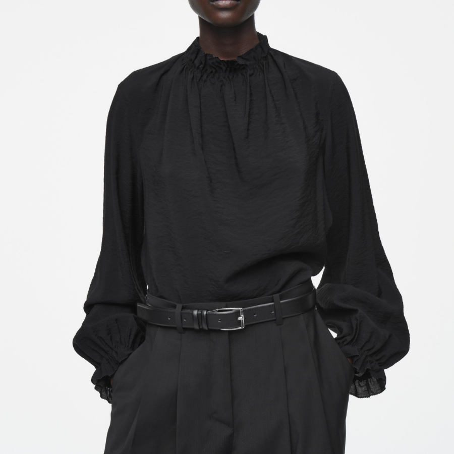 COS Ruffle High-Neck Blouse