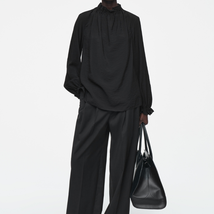 COS Ruffle High-Neck Blouse