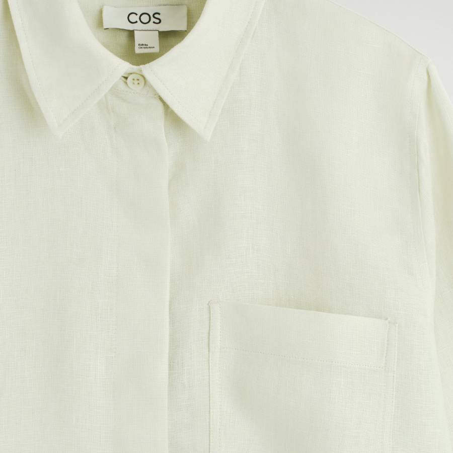 COS Oversized Linen Shirt Pale
