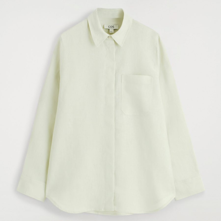 COS Oversized Linen Shirt Pale
