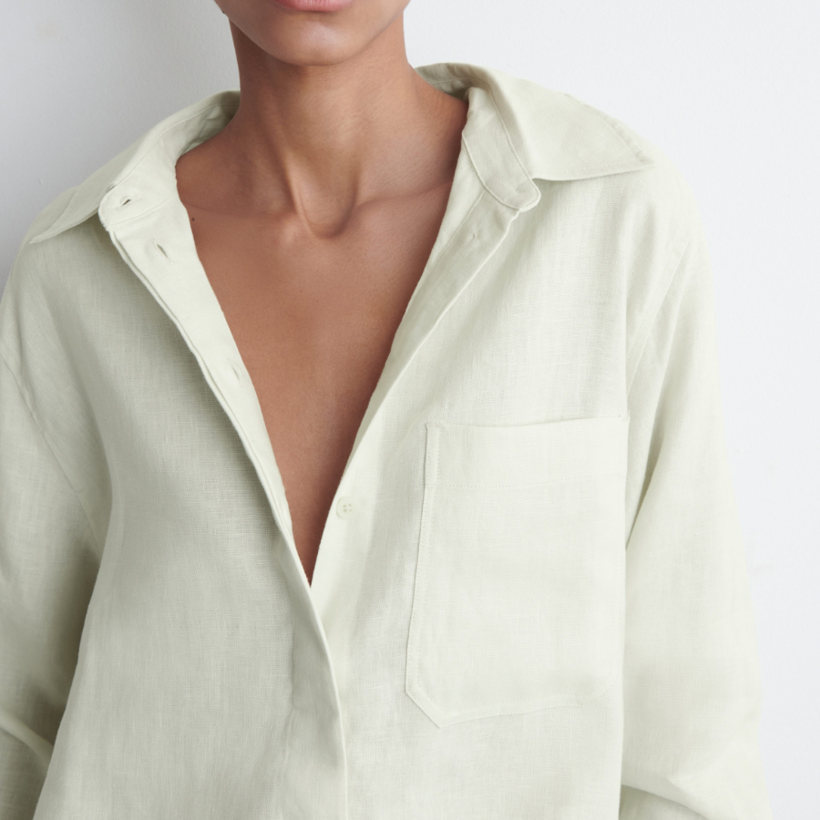 COS Oversized Linen Shirt Pale