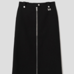 GANNI Bonded Crepe Long Skirt – Black