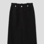 GANNI Bonded Crepe Long Skirt – Black