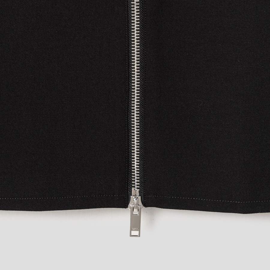 GANNI Bonded Crepe Long Skirt – Black