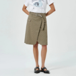 GANNI Flock Check Suiting Skirt – Tigers Eye