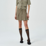 GANNI Flock Check Suiting Mini Skirt – Tigers Eye