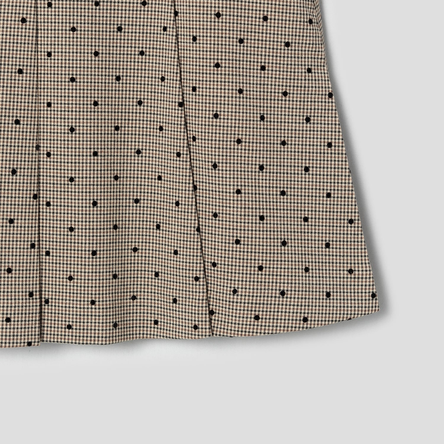 GANNI Flock Check Suiting Mini Skirt – Tigers Eye