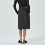 GANNI Heavy Twill Midi Skirt – Phantom