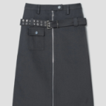 GANNI Heavy Twill Midi Skirt – Phantom