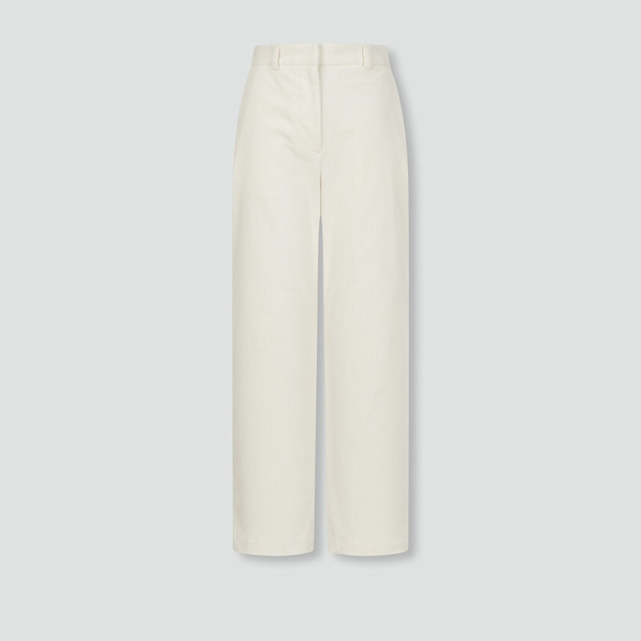 JAJU Corduroy Wide Pants (Ivory) — женские широкие брюки из мягкого вельвета светлого оттенка для стильного и уютного образа