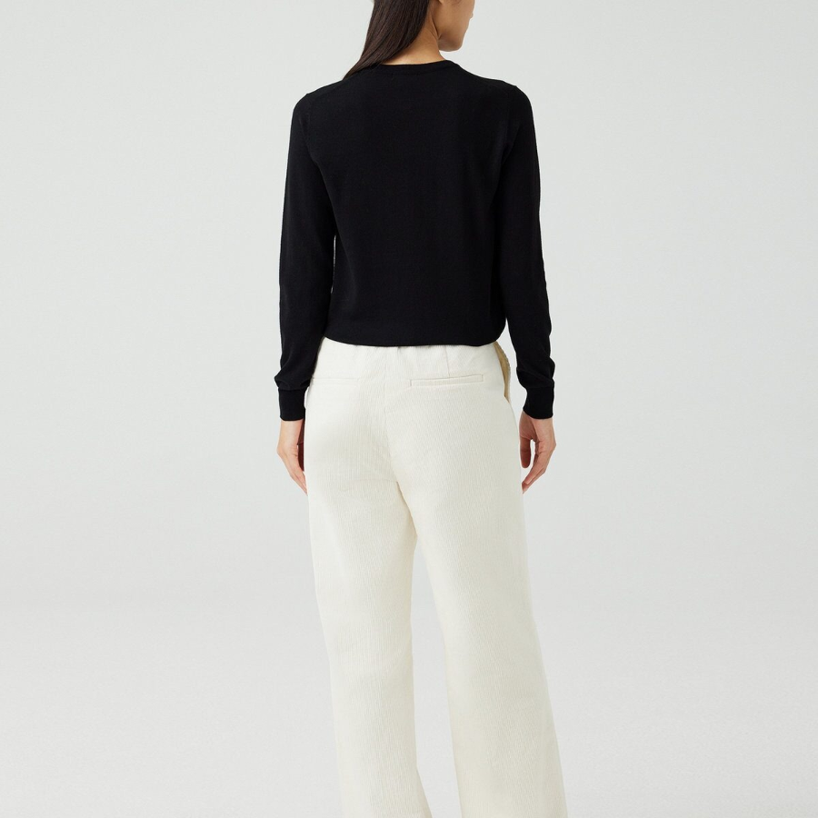 JAJU Corduroy Wide Pants (Ivory) — женские широкие брюки из мягкого вельвета светлого оттенка для стильного и уютного образа