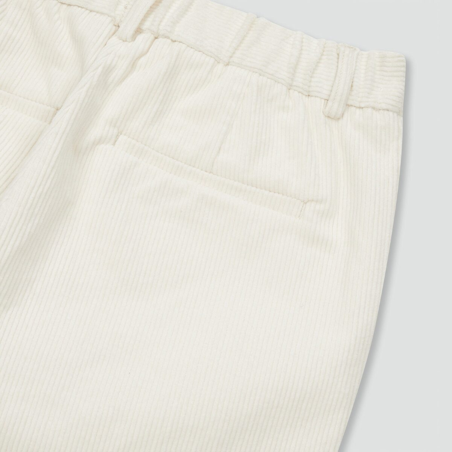 JAJU Corduroy Wide Pants (Ivory) — женские широкие брюки из мягкого вельвета светлого оттенка для стильного и уютного образа