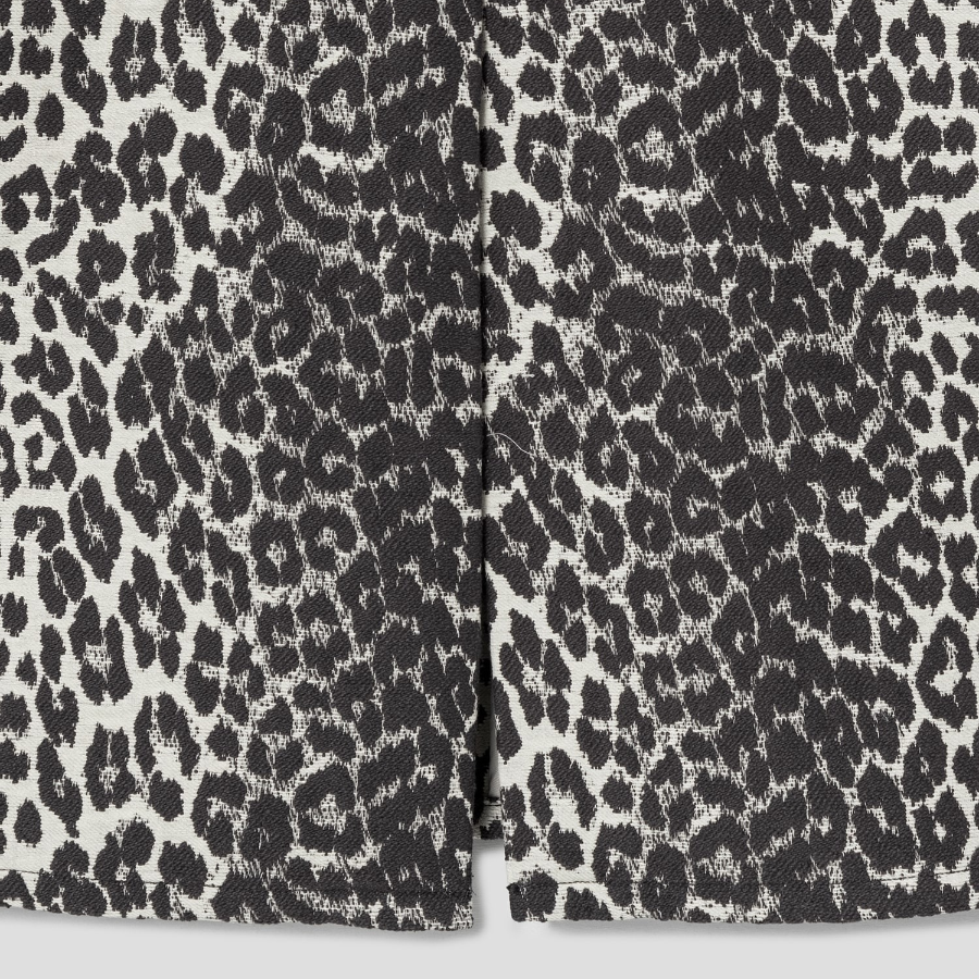 GANNI Cotton Tweed Midi Skirt – Leopard