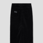 GANNI Stretch Corduroy Maxi Slit Skirt – Black