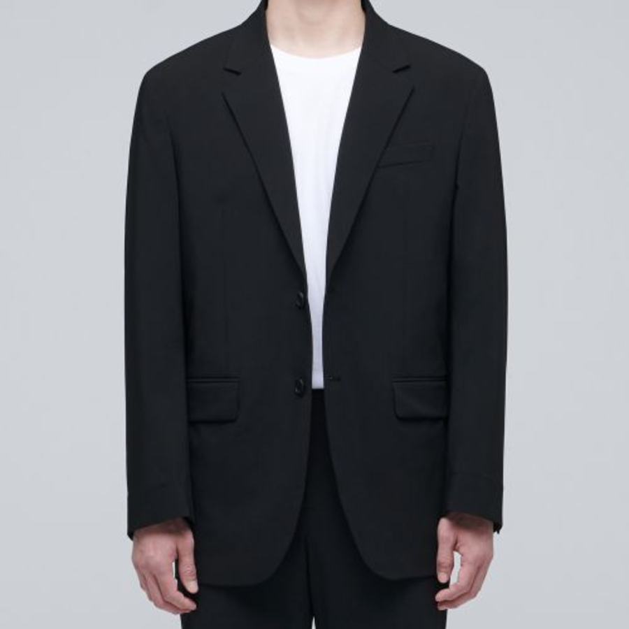 Relaxed Basic Blazer — Black