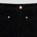 GANNI Stretch Corduroy Maxi Slit Skirt – Black