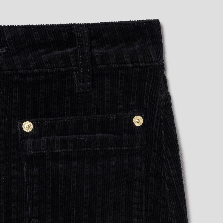 GANNI Stretch Corduroy Maxi Slit Skirt – Black