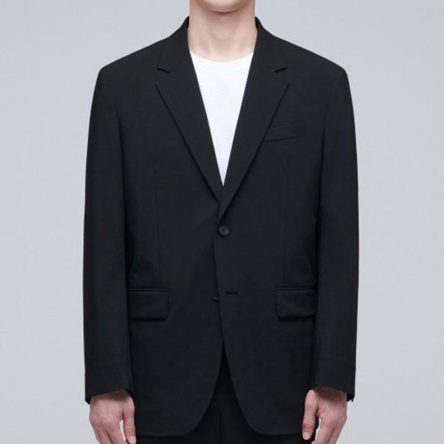 Relaxed Basic Blazer — Black