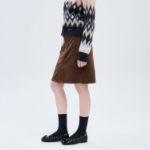 GANNI Stretch Corduroy Skirt – Brown