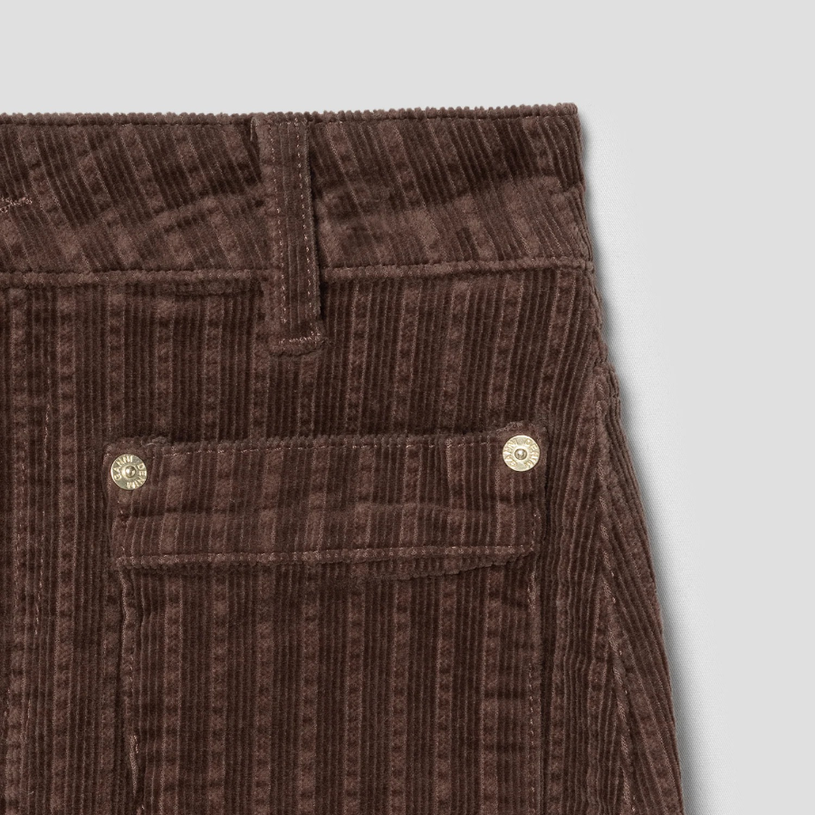GANNI Stretch Corduroy Skirt – Brown