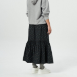 GANNI Printed Cotton Smock Maxi Skirt (Petite) – Ash