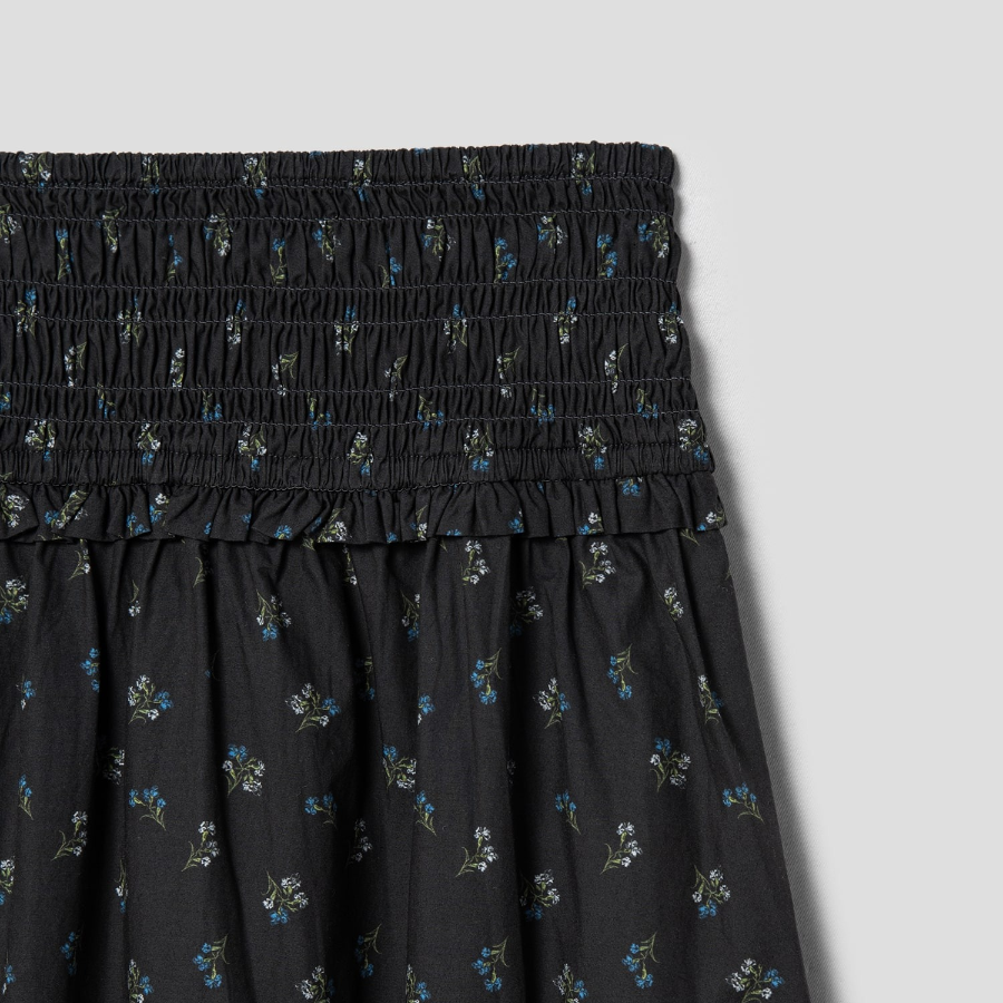 GANNI Printed Cotton Smock Maxi Skirt (Petite) – Ash