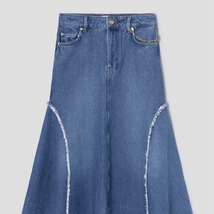 GANNI Heavy Denim Maxi Skirt – Blue