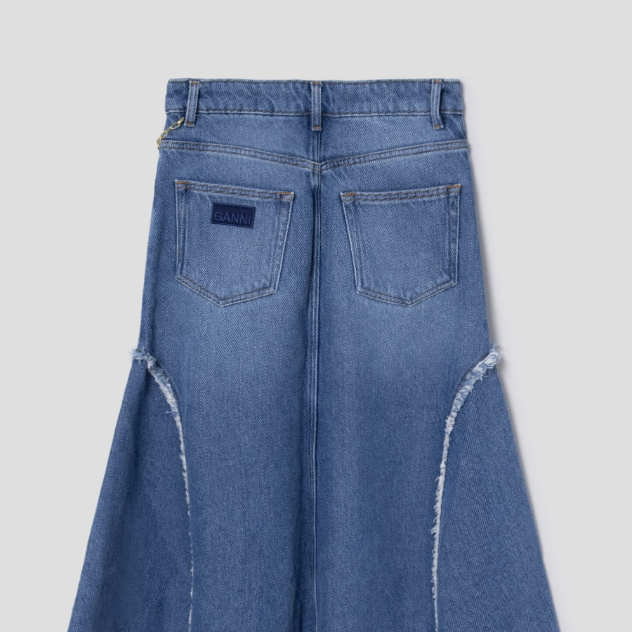GANNI Heavy Denim Maxi Skirt – Blue