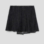 GANNI Fluffy Denim Wrap Mini Skirt – Black
