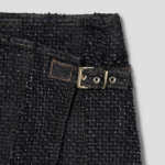 GANNI Fluffy Denim Wrap Mini Skirt – Black