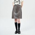 GANNI Foil Print Denim Skirt – Brown