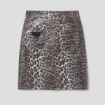 GANNI Foil Print Denim Skirt – Brown