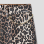 GANNI Foil Print Denim Skirt – Brown